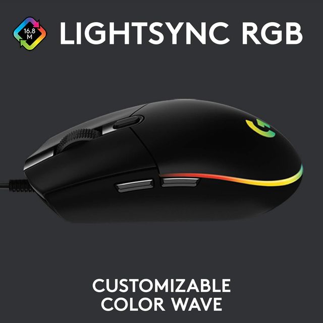 Logitech G102 Lightsync Rgb 6 Button Gaming Mouse-Black