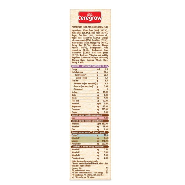 Nestle Ceregrow Multigrain Cereal With Milk and Fruits