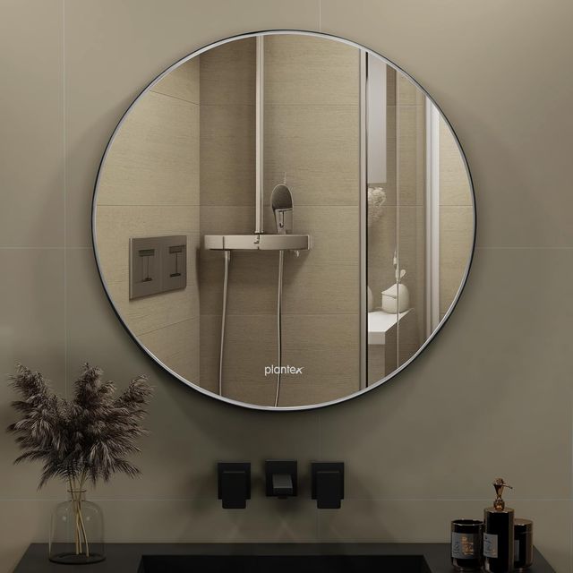 Buy Plantex Frameless Round Mirror with Beveled Edges for Bathroom ...