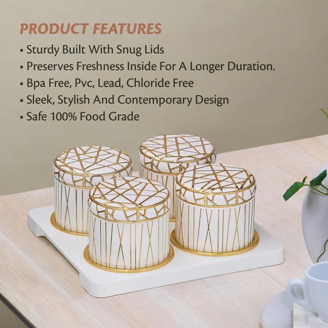 Selvel Linex 4pc serving set 430 Ml - White
