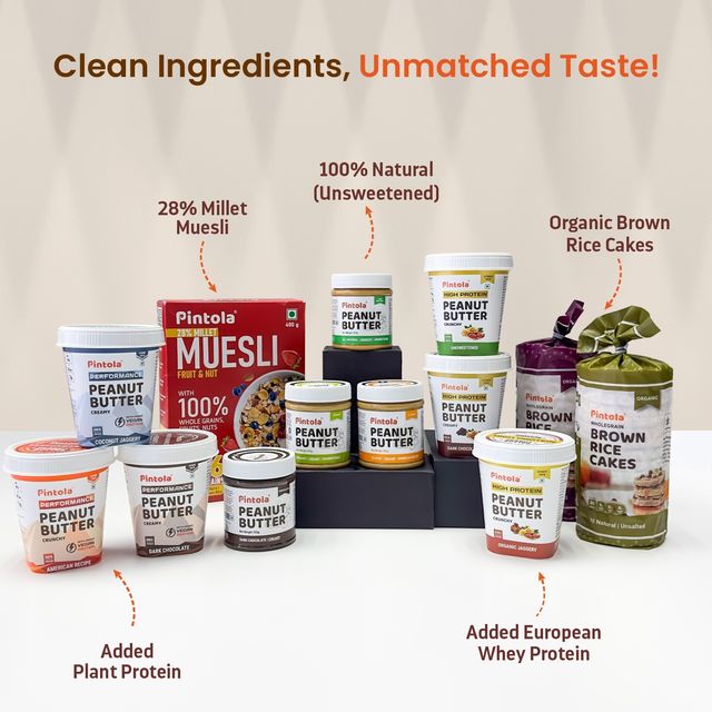 Pintola All Natural Peanut Butter, Extra Crunchy, Unsweetened, 30g Protein, Vegan, Gluten Free