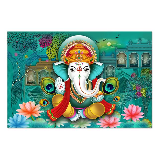 Paper Plane Design Lord Ganesha Hindu Religious Wall Poster | Size 12 x 18 Inch | D21