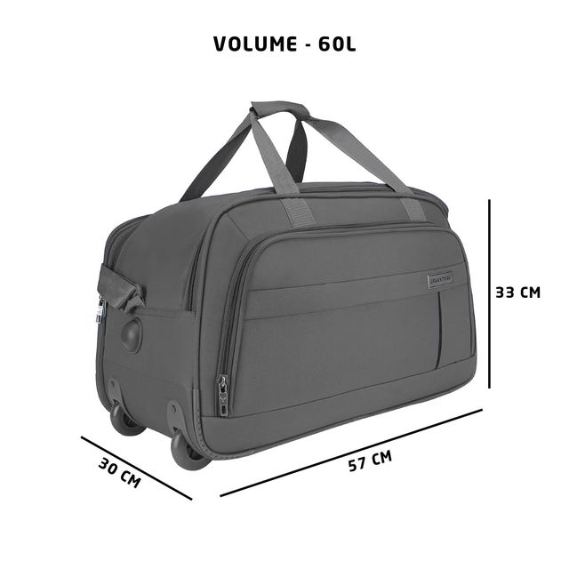 Urban Tribe Unisex Solid Polyester 60 L Telescopic Duffle Trolley Bag | Grey