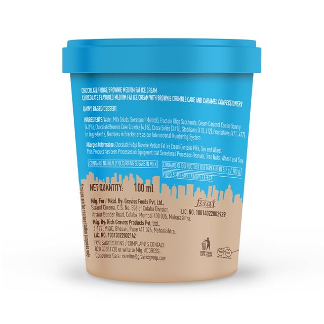 The Brooklyn Creamery Choco Fudge Brownie Cup - Zero Added Sugar