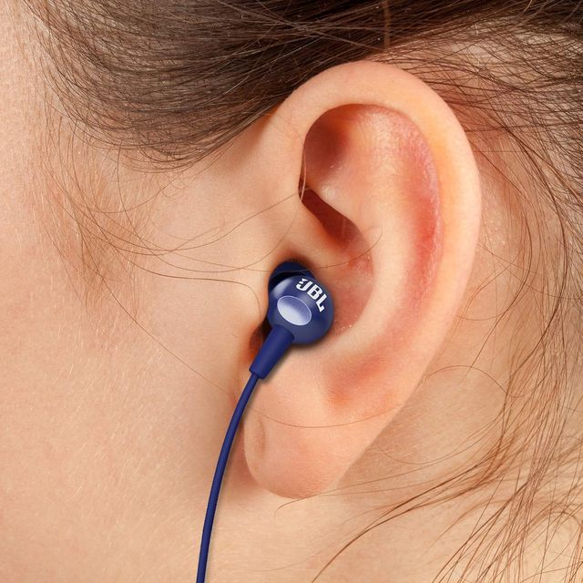 Jbl C200Si, Premium In Ear Wired Earphones With Mic,One Button Multi-Function Remote (Blue)