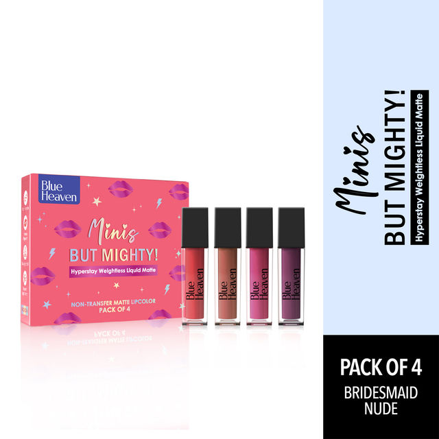 Blue Heaven Minis But Mighty Hyperstay Weightless Lipstick (Bridesmaid Nude)