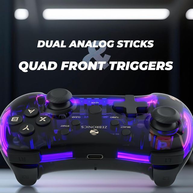 Zebronics Max Fury Wired Gamepad Rgb Dual Analog Stick Haptic Feedback Compat. Windows, Android