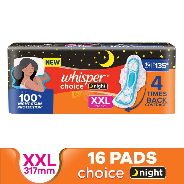 Whisper Choice Ultra Overnight XXL Sanitary Pads