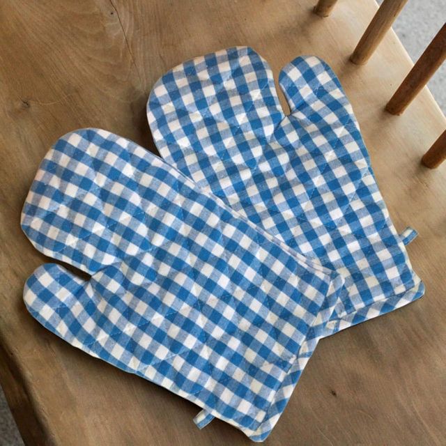 Lushomes Oven Gloves - Blue | Small Microwave Gloves | Kitchen Hand Gloves | 7 x 13 inch