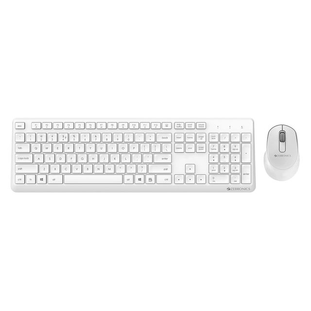 Zebronics Companion 200 Wireless Combo With Silent Operation Mouse, Full Size Keyboard (White)