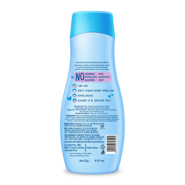 Parachute Advansed Baby Gentle Wash For New Born Enriched With Virgin Coconut Oil