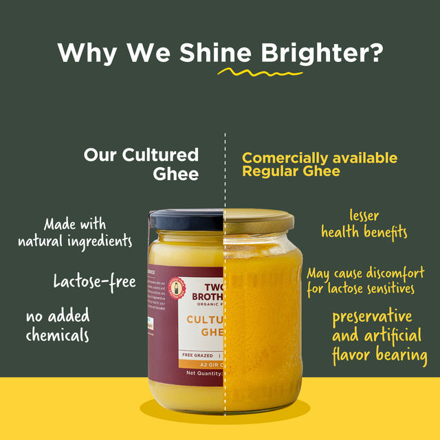 Two Brothers A2 Cow Cultured Ghee Desi Gir Cow | Jar