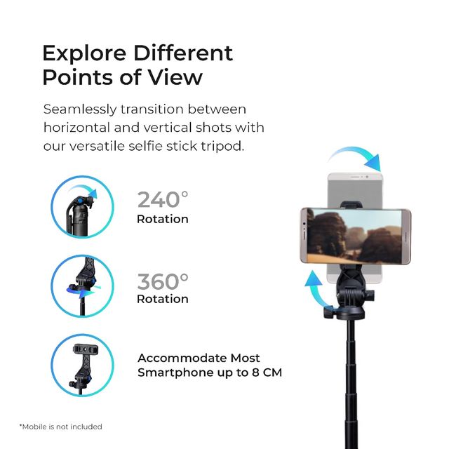 Digitek Dtr-525 Ss 160 Cm Long Tripod Selfie Stick With Wireless Remote