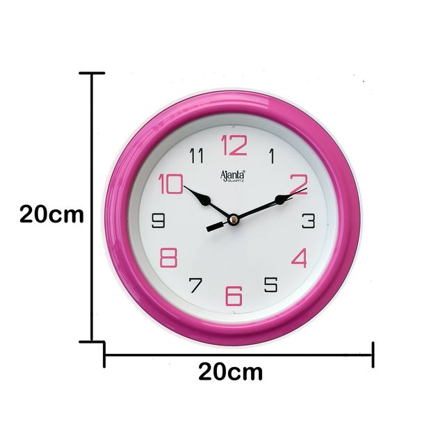Ajanta Abstract Plastic Round Analog Wall Clock (20.5 x 20.5 x 3.5 cm | Pink)
