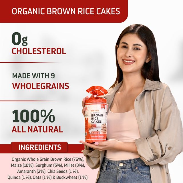 Pintola Organic Wholegrain Brown Rice Cakes Multigrain 125 g Combo