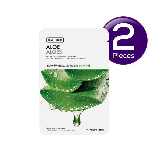The Face Shop Real Nature Aloe Face Mask (Aloe) 20 g Combo