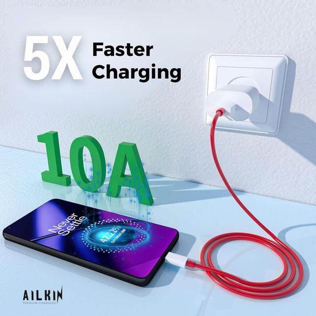 Ailkin 80W DASH | WRAP | SUPERVOOC Fast Charging Adapter Charging with Usb to Type C