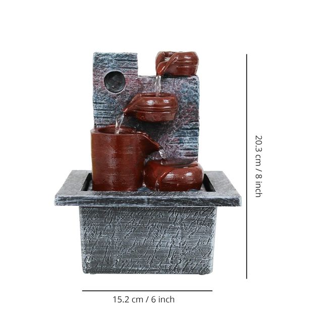 Tied Ribbons Decorative Table Top Water Fountain Showpiece (20.3 Cm)