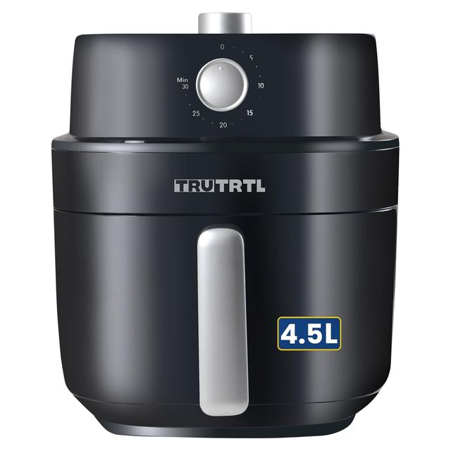 truTRTL Smart Manual 4.5L Air Fryer for Home| 1400 Watt| Glossy Black