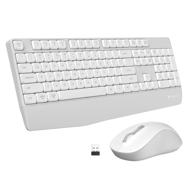Zebronics Companion 202 Wireless Keyboard & Mouse Combo | Copilot Ai Key | 4 Button Mouse | White