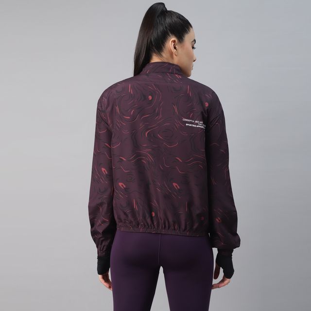 Dida Women's Sports Jacket | Regular Comfortable Stretchable Dry-Fit | Wine - XL