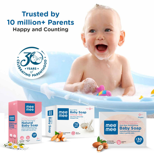 Mee Mee Nourishing Baby Soap Almond Oil Milk For Kids | White | 0+ months