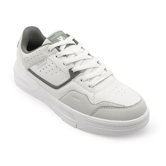 Red Tape Men's Super Sneakers | Sleek Design | Lightweight EVA Sole | White and Grey - UK 6