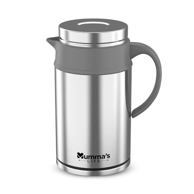 Mumma's Life Insulated Steel Flask Food Grade Plastic | High Grade Stainess Steel Grey (800Ml)