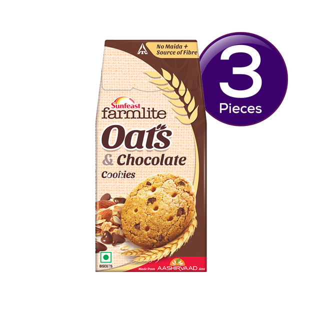 Sunfeast Farmlite Biscuit - Cookies - Oats And Chocolate 150 g Combo