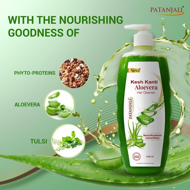 Patanjali Kesh Kanti Aloevera Hair Cleanser Natural Nourishing Shampoo For Thick & Strong Hair