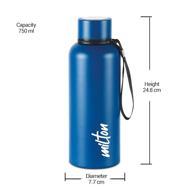 Milton Stainless Steel Aura 750 Thermosteel Bottle | Dark Blue - 750 ml