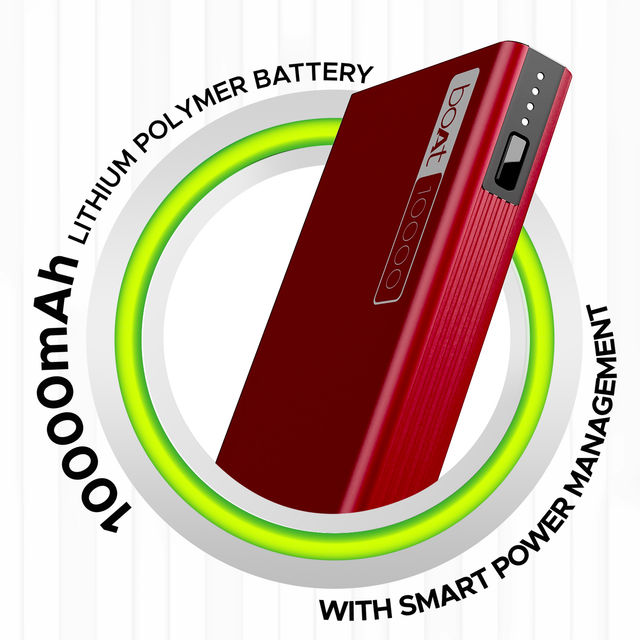 boAt 10000mAh Power Bank w/ 22.5W Fast Charging & Smart IC Protection - PB300 (Martian Red)