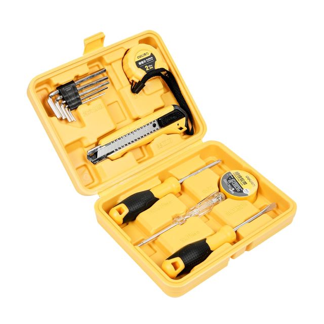 Spartan 11 In 1 Hand Tool Box | Screwdrivers, Tape, Tester, Measuring Tape, Cutter, Allen Key Set