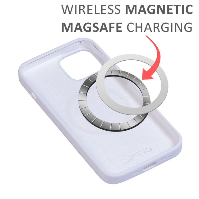 Sprig Magsafe Designer Back Cover for Apple Iphone 15 Pro Max Liquid Silicone Shock Proof | White