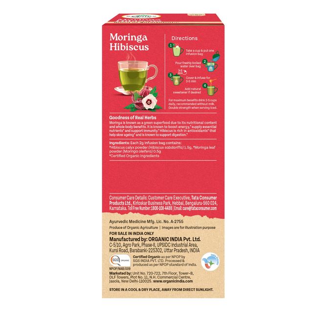 Organic India Moringa Hibiscus Organic Herbal Tea