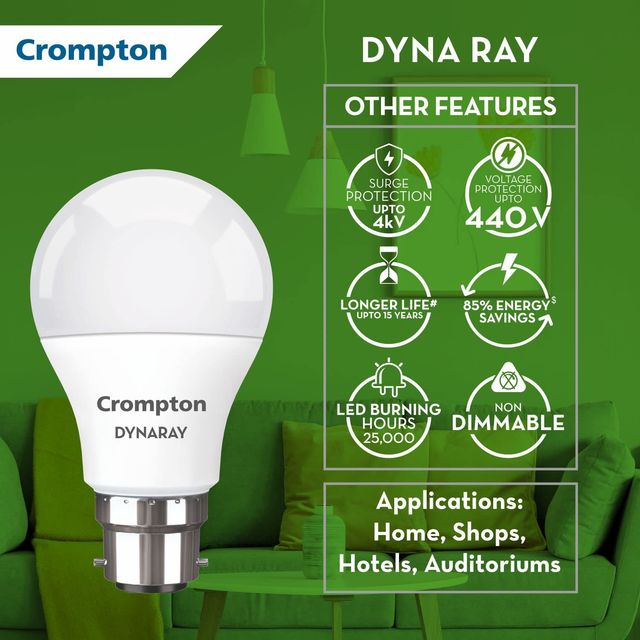 Crompton Dynaray Led Bulb 9w Cdl 1star | B22 Base Holder