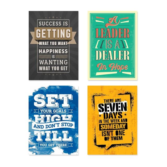 Buy Paper Plane Design Wall Posters For Office Decor Set of 10 Size