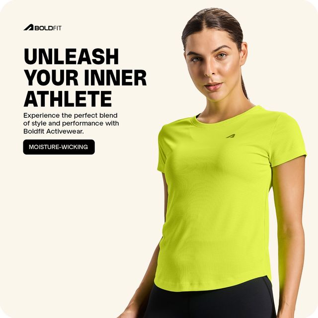 Boldfit Women's Sports T-shirt Quick Dry Fit | Fluoro - S