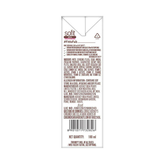 Sofit Soya drink Vanilla - Vegan Drink 180 ml Combo