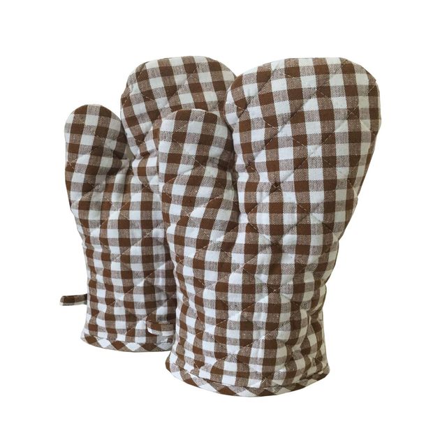 Lushomes Oven Gloves - Brown | Small Microwave Gloves | Kitchen Hand Gloves | 7 x 13 inch