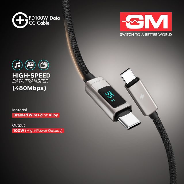 GM 100W C-C Type Charging Cable