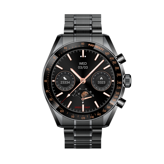 Fire-Boltt Moonwatch Smartwatch | 1.43" AMOLED Display | BT Calling - Black