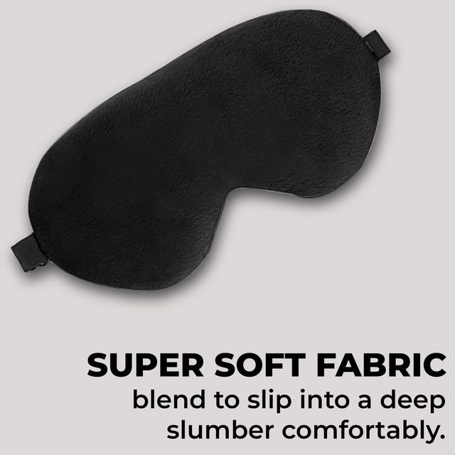 Trajectory Unisex Solid Microfiber Eye Mask | Black - Free Size