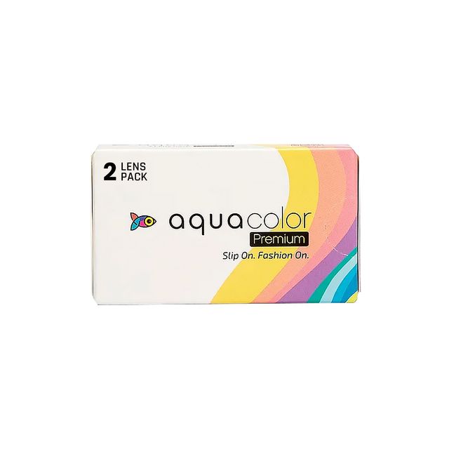Aquacolor Monthly Disposable Premium Envy Green Color Contact Lens (2 Lens Pack/Box) and 0 Power