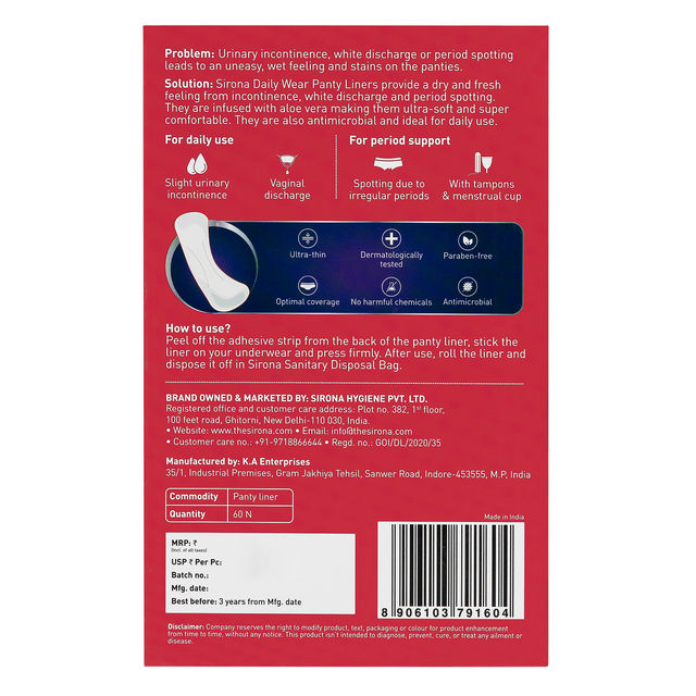 Sirona Panty Liner - L