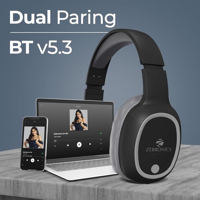 Zebronics Thunder Bluetooth Headphone With Mic (Black)