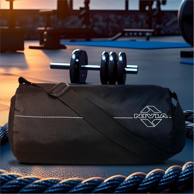 Nivia Men's Solid Polyester 13 L Web Handle Duffle Bag | Black