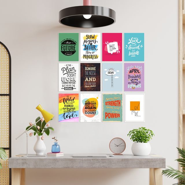 Paper Plane Design Motivational Wall Posters | Set of 12 | (29 cm x 21 cm) D34