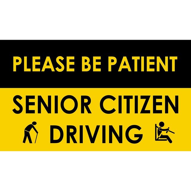 TiyuTrendzz Please Be Patient Senior Citizen Driving Self Adhesive Sticker for Vehicles 3.5x6 in