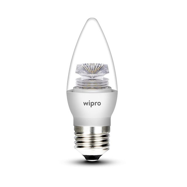 Wipro Garnet 3W LED Candle Bulb | E27 Base | Warm White (2700 K)